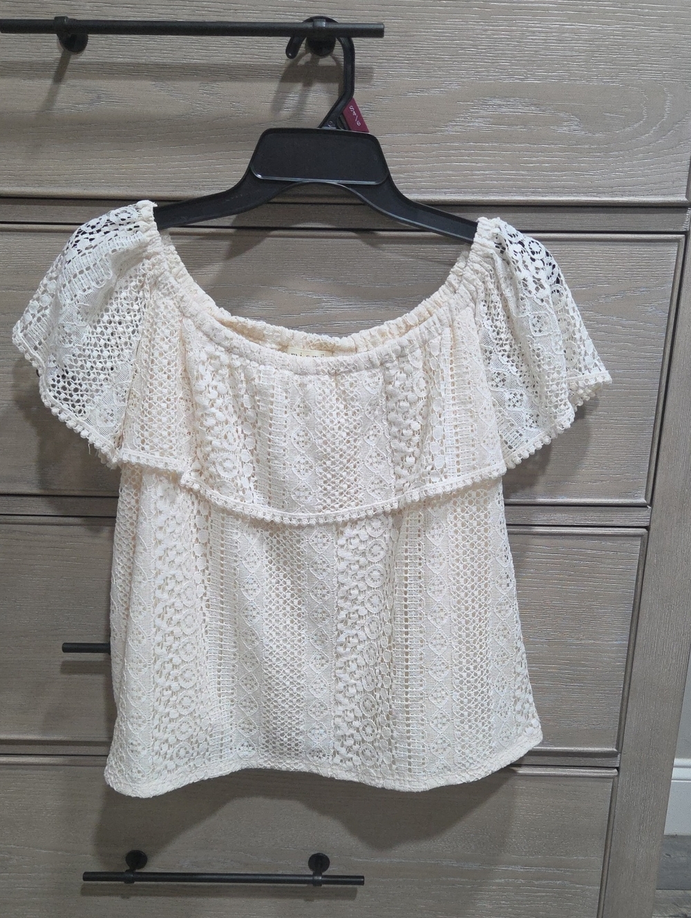 miami Cream Lace Off-Shoulder Camisole